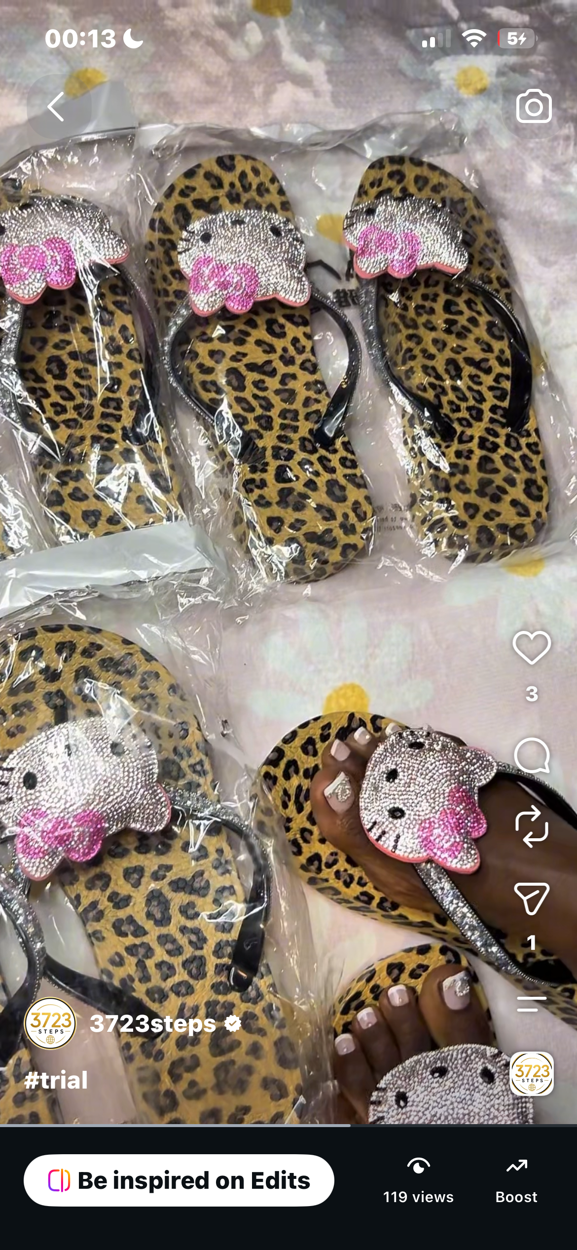 HELLO KITTY X RHINESTONE FLIP FLOPS