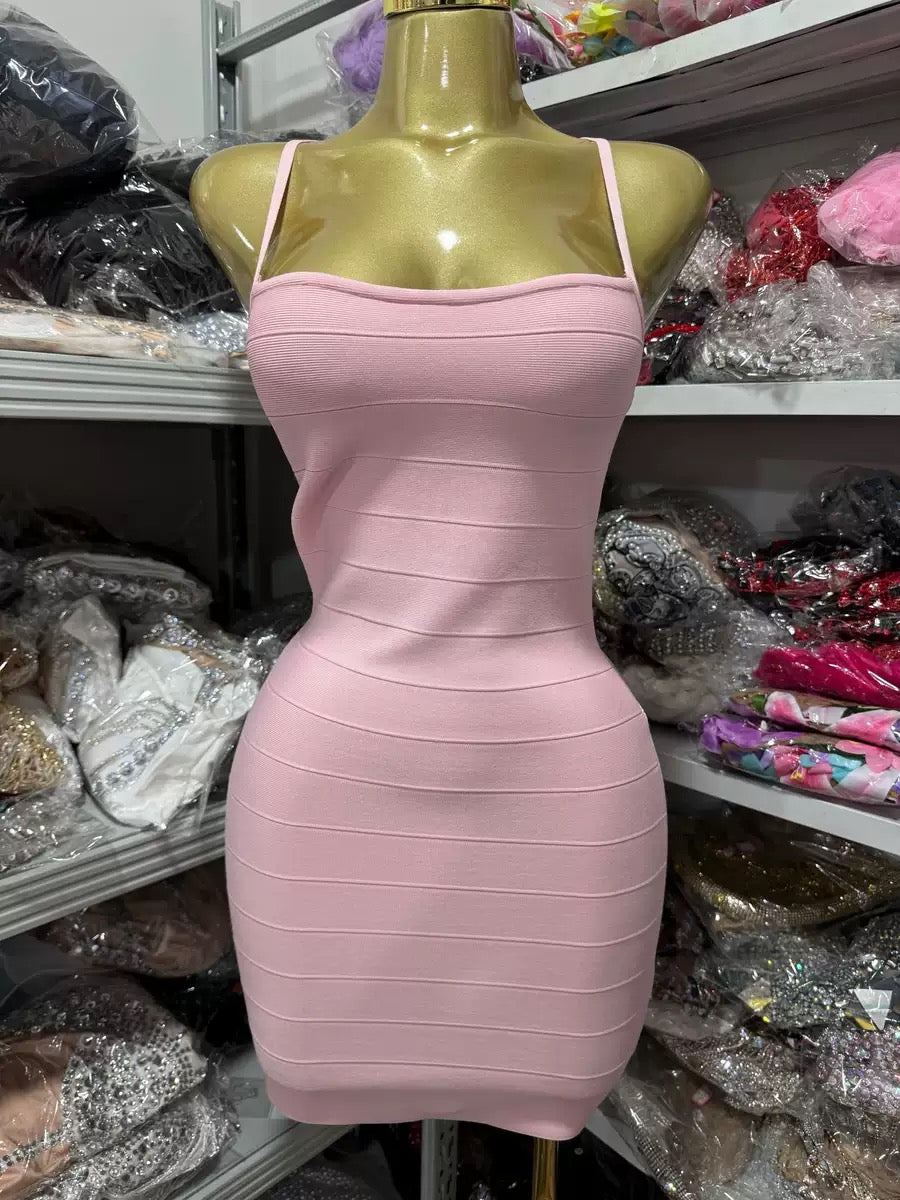 Pre-Order Gold-Plated Bandage Bodycon Dress – Sexy Deep V Spaghetti Strap Party & Clubwear Mini Dress