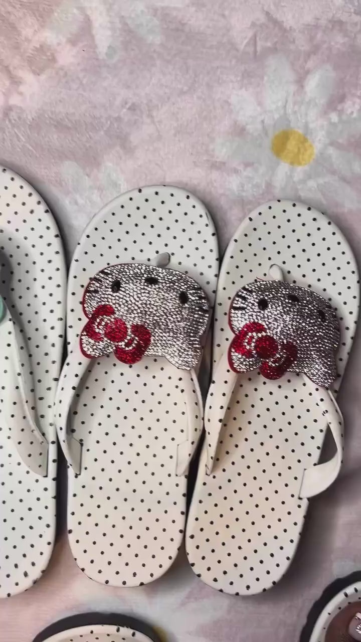 Polk dot flip flops